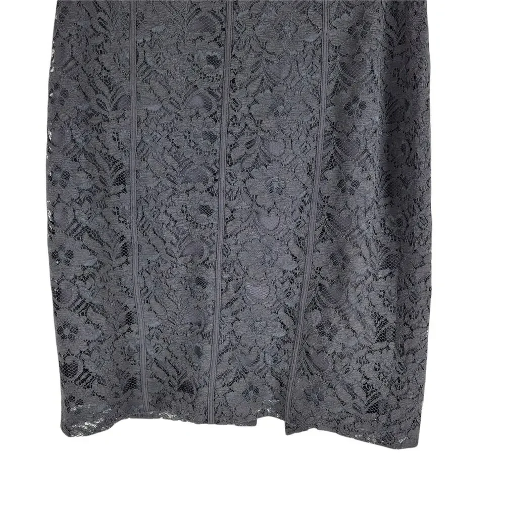 Club Monaco Floral Lace Silk Lining Pencil Skirt Black Size 6